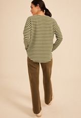 24/7 Clara Stripe Long Sleeve Tee, C3145, small