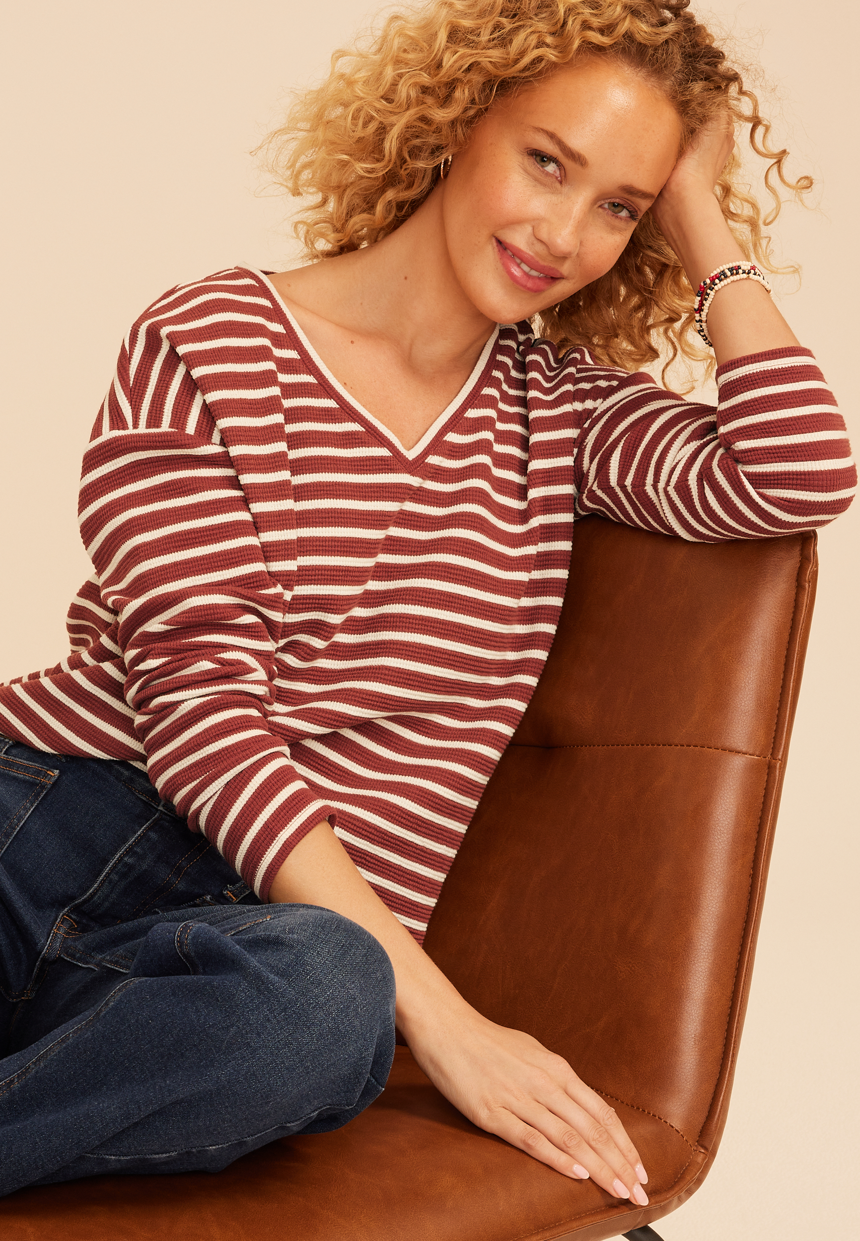 24/7 Clara Stripe Long Sleeve Tee