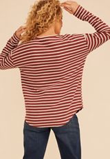 24/7 Clara Stripe Long Sleeve Tee, C5729, small