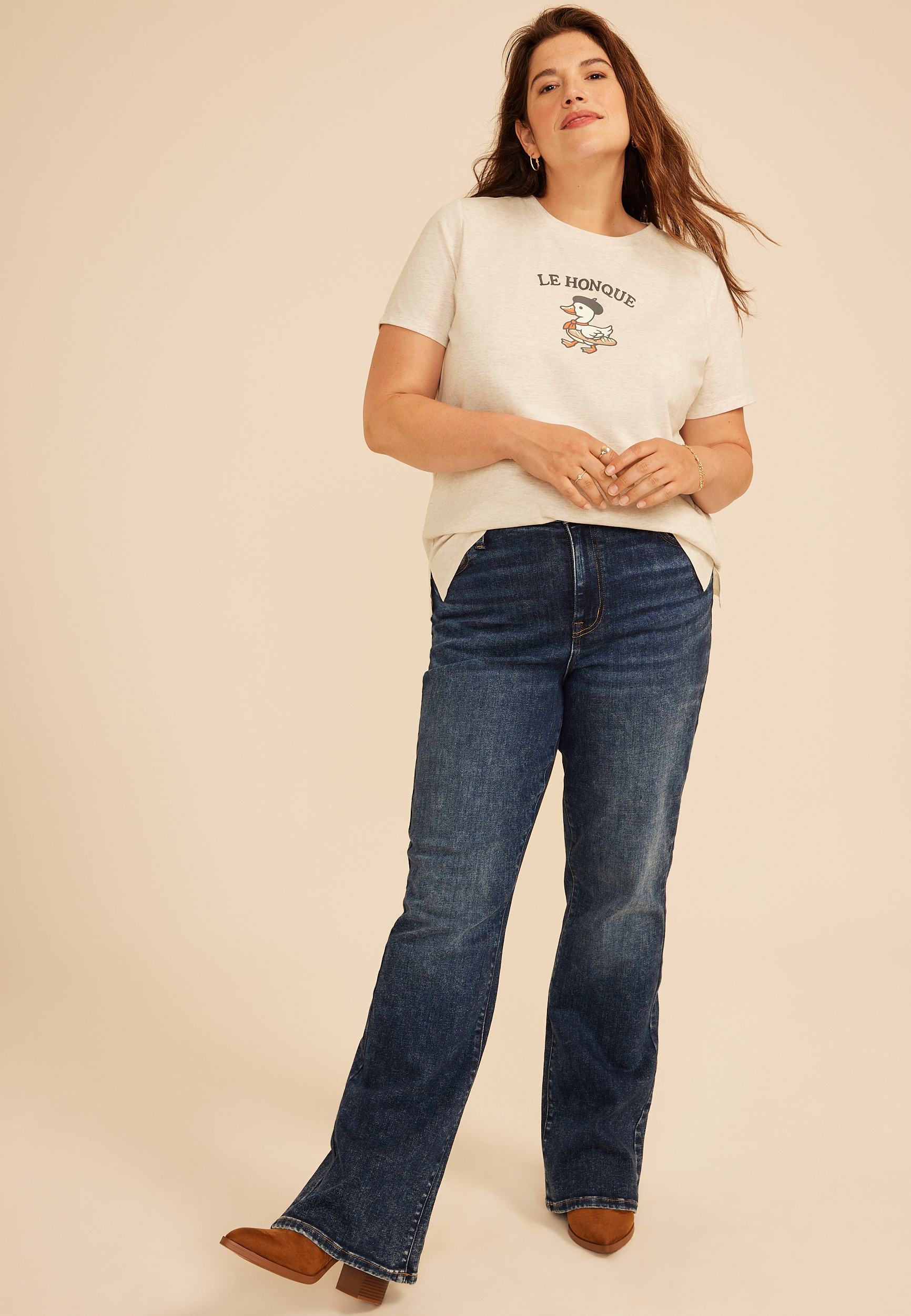 Plus Size Le Honque Duck Classic Fit Graphic Tee, C3363, large