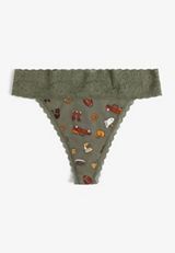 Simply Comfy Cotton Fall Icons Thong Panty, C3145, small