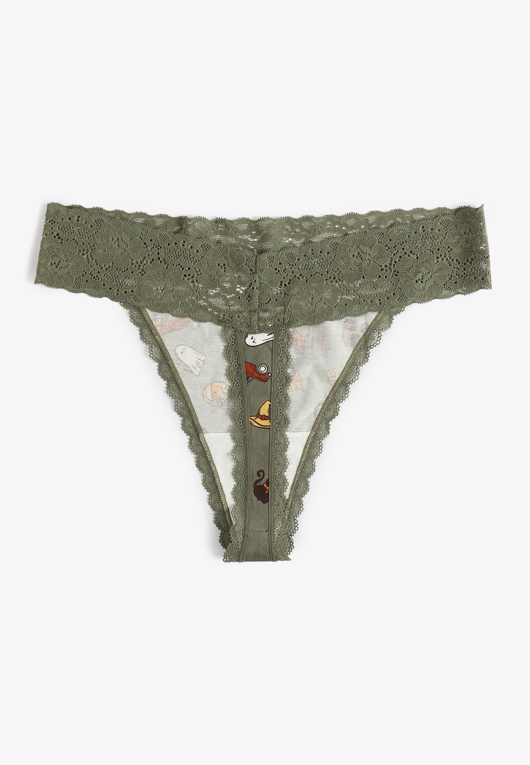 Simply Comfy Cotton Fall Icons Thong Panty, C3145, large