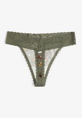 Simply Comfy Cotton Fall Icons Thong Panty, C3145, small