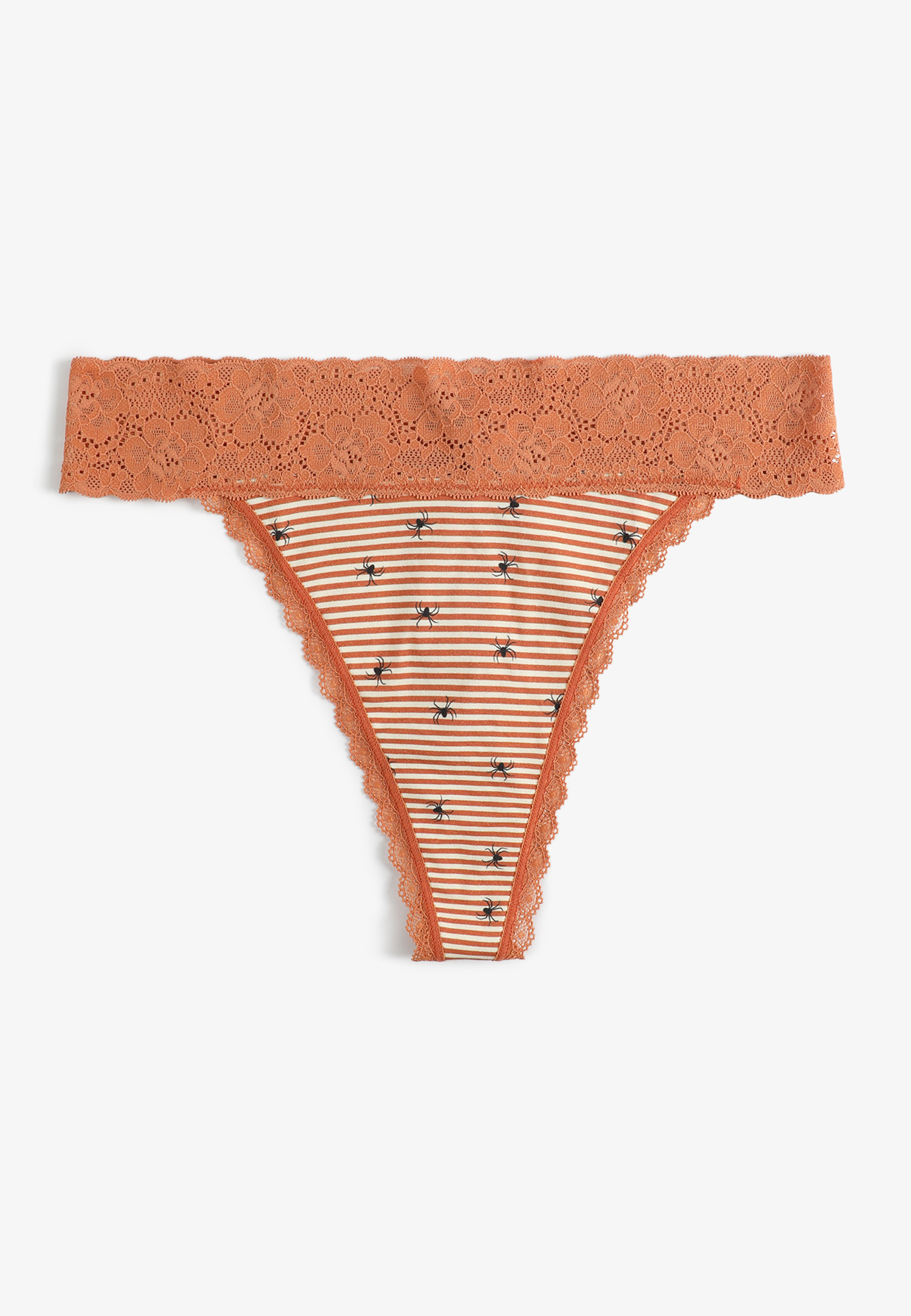 Simply Comfy Cotton Spider Print Thong Panty