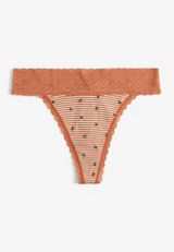 Simply Comfy Cotton Spider Print Thong Panty, C9564, small