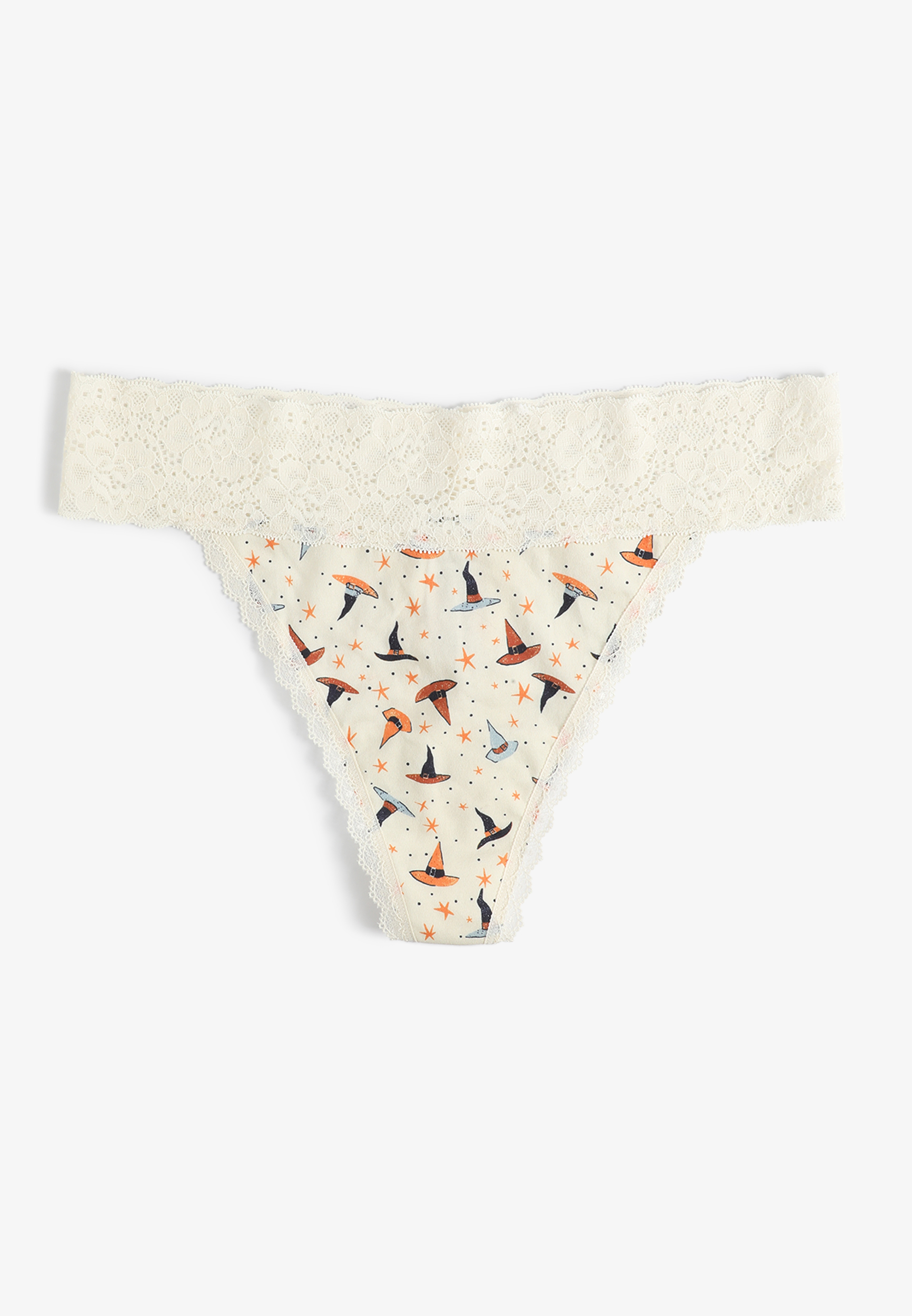 Simply Comfy Cotton Witch Hat Print Thong Panty