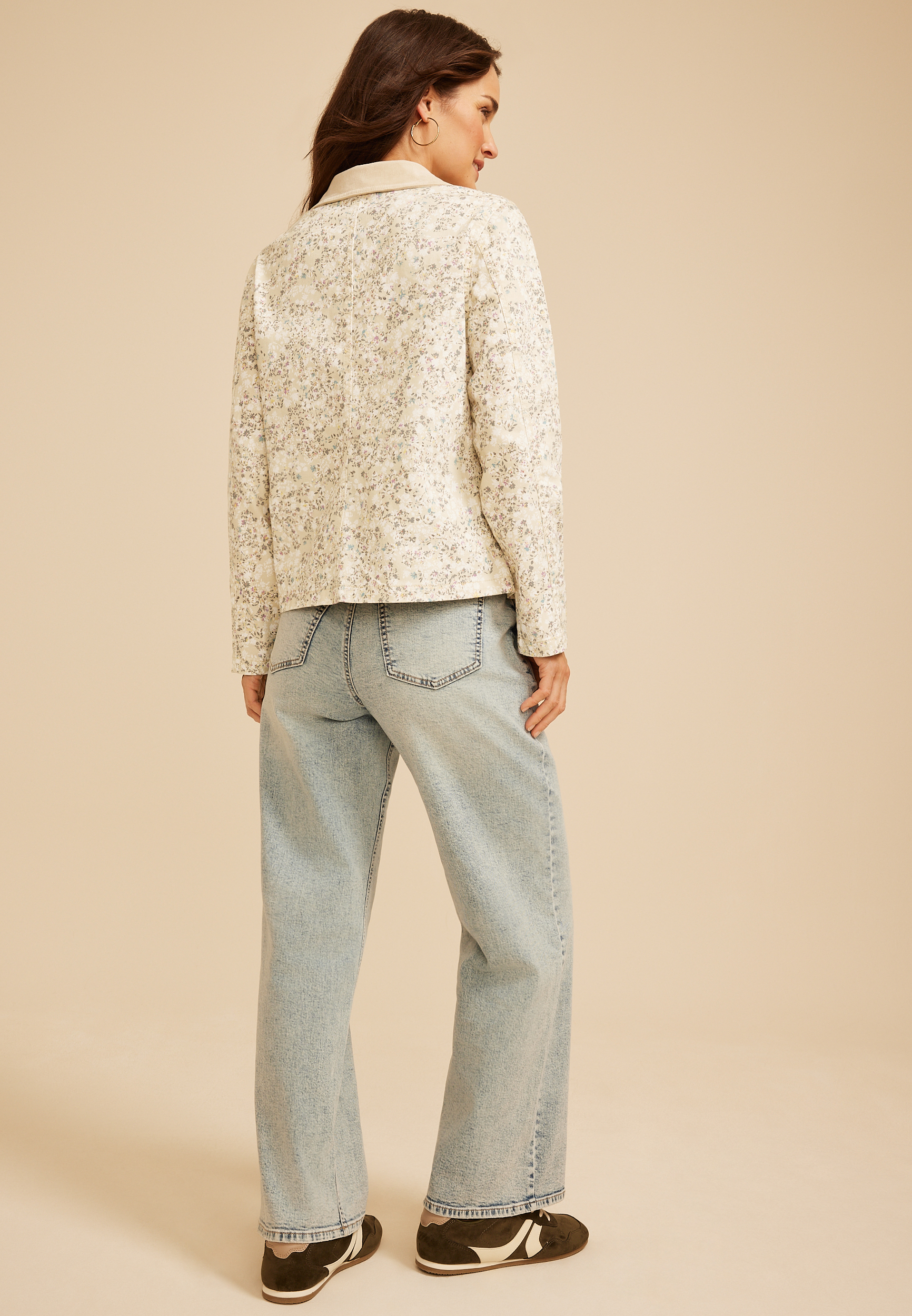 Floral Twill Barn Jacket, C1524, large