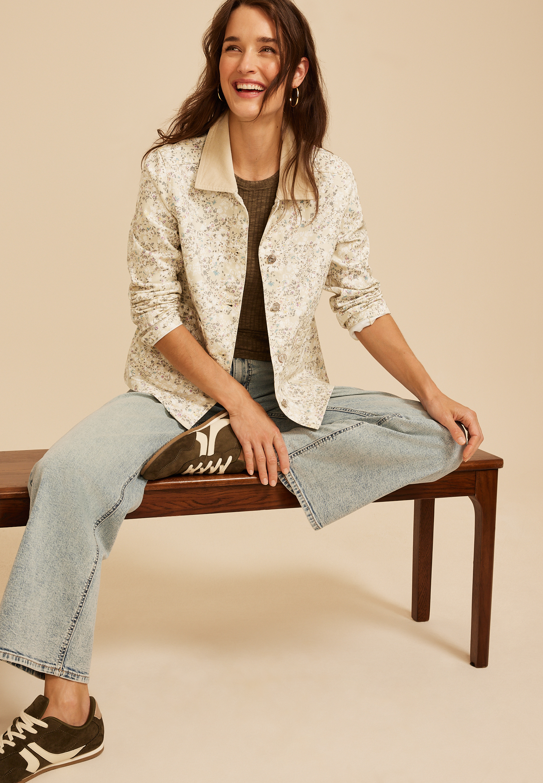 Floral Twill Barn Jacket, C1524, large