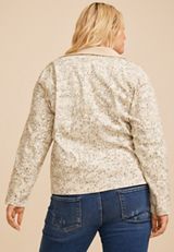 Plus Size Floral Twill Barn Jacket, C1524, small