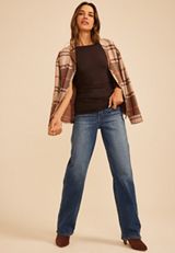 Ruched Side Flutter Sleeve Top, COFFEE BEAN, small