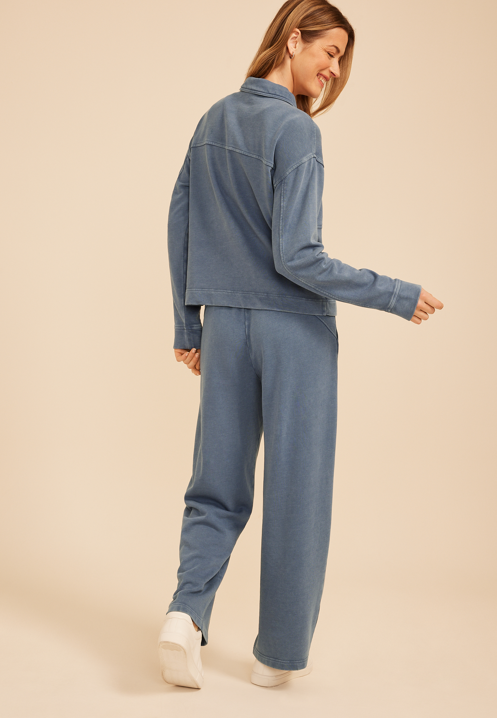 Washed Terry Zip Front Jacket - thumbnail 2