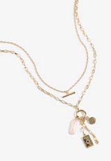 Gold Mixed Charm Layered Necklace, C605, small