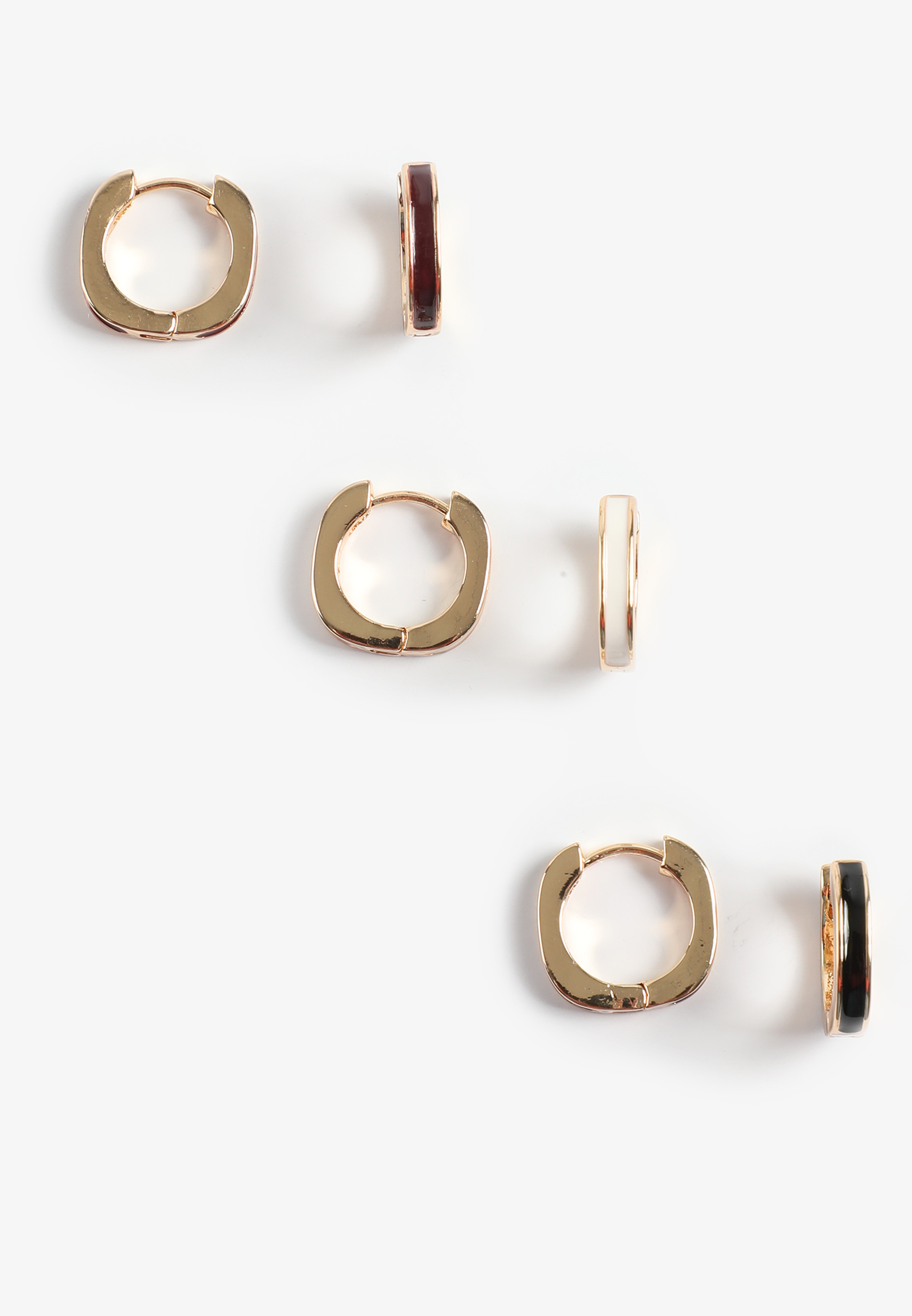 Mixed Color Enamel Hoop Earring Set, C605, large