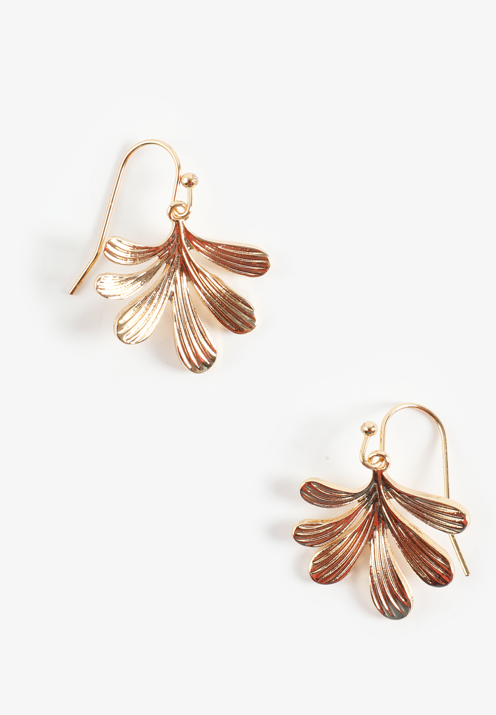 Gold Abstract Leaf Drops Earrings