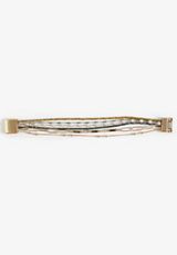 Gold And Green Layered Beaded Magnet Bracelet, C605, small