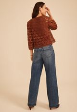 Floral Crochet Tie Front Cardigan, C8482, small