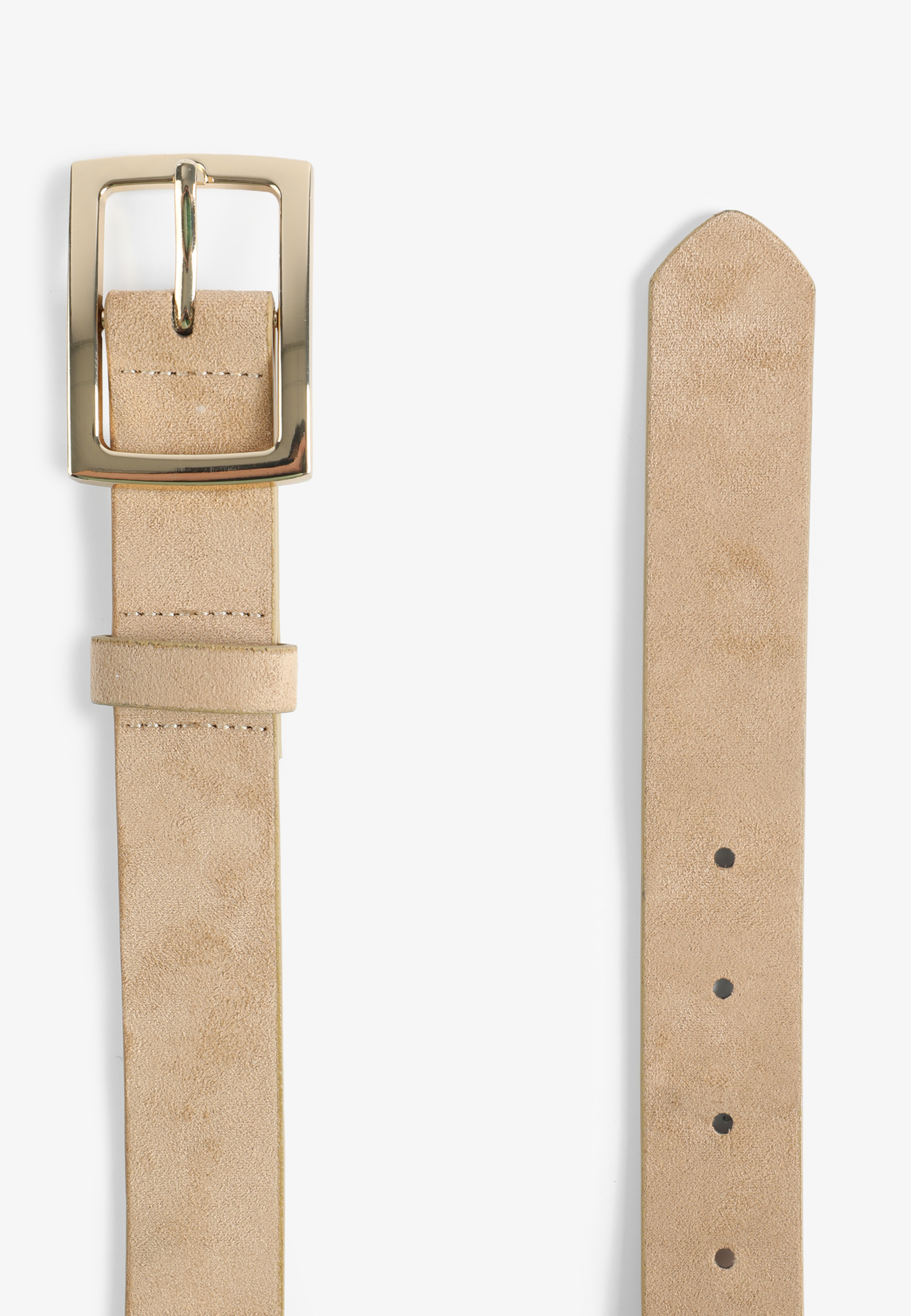 Taupe Faux Suede Gold Buckle Belt, C211, large
