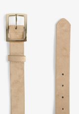 Plus Size Taupe Faux Suede Gold Buckle Belt, C211, small