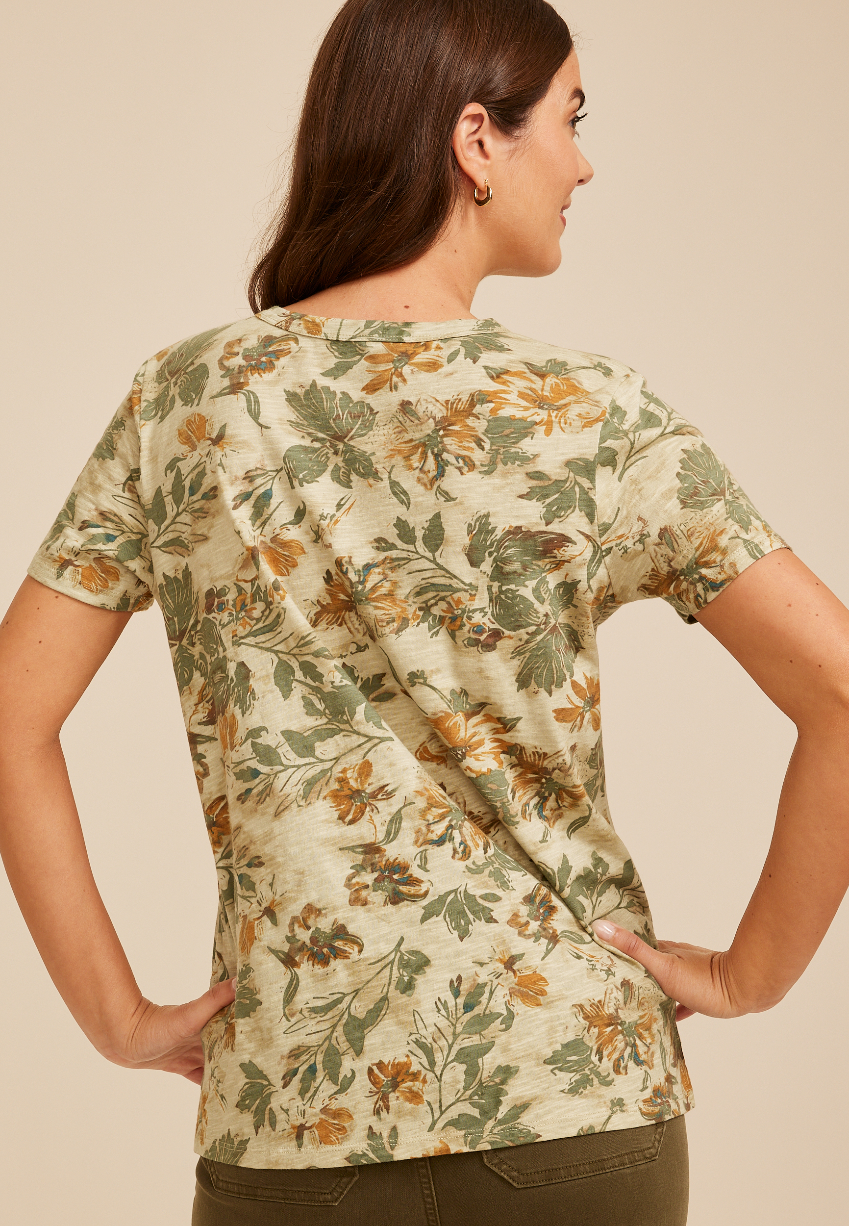 24/7 Dawson Floral Crew Neck Tee, C1524, large