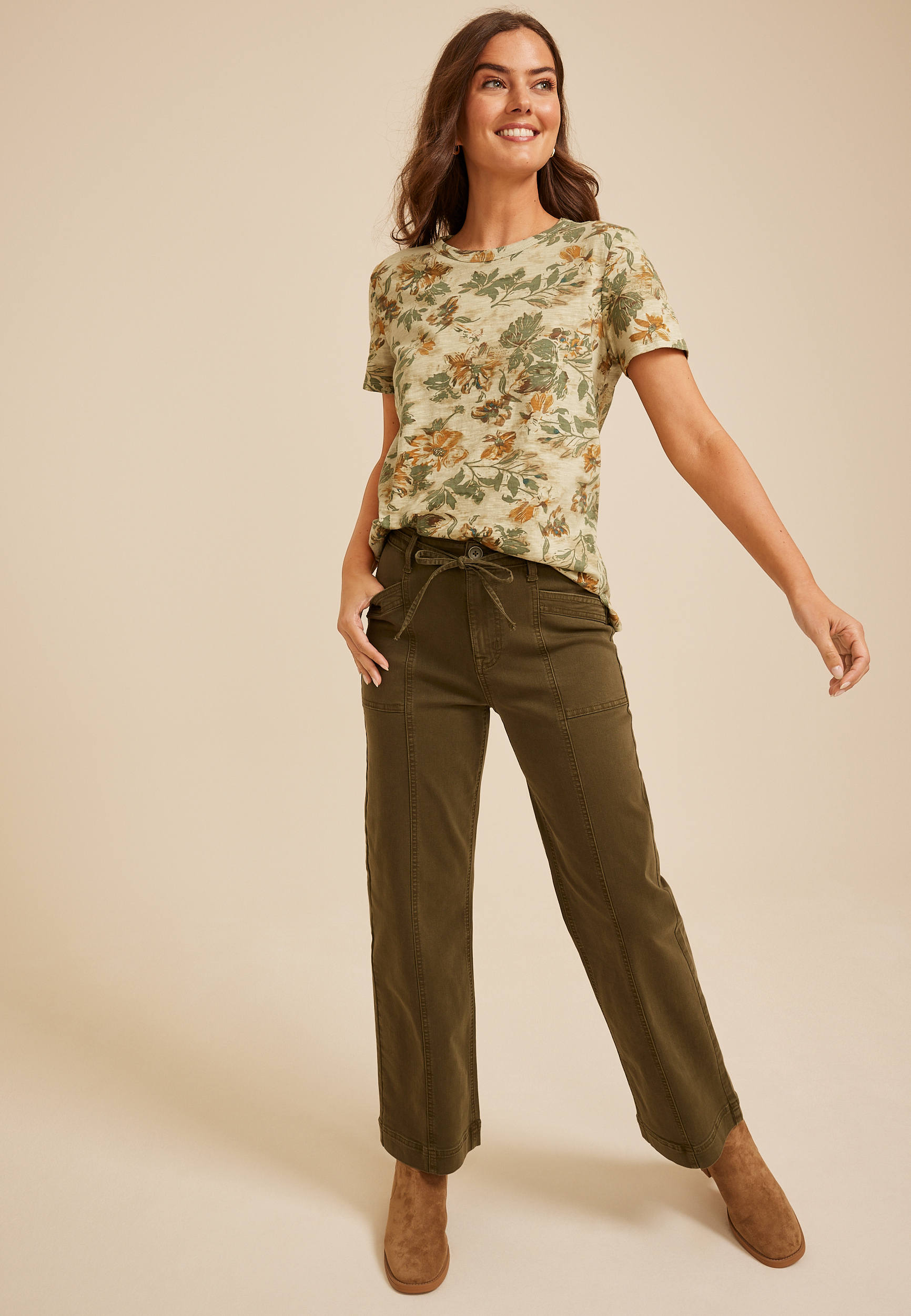 24/7 Dawson Floral Crew Neck Tee, C1524, large