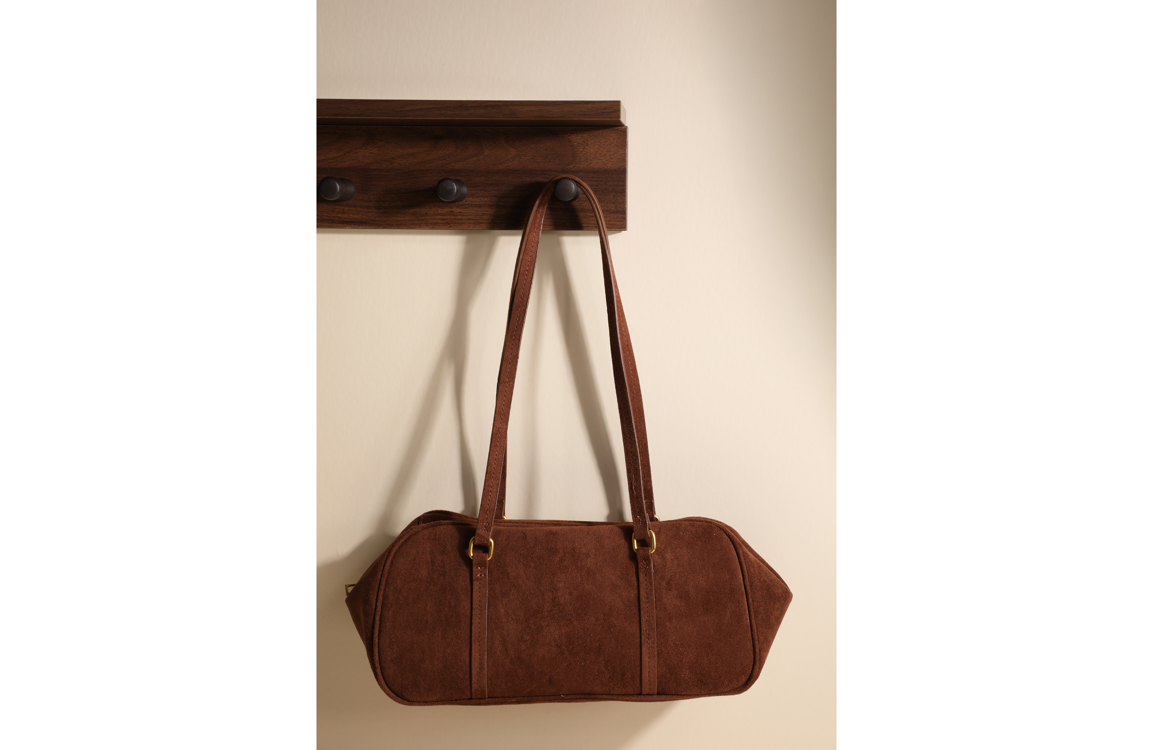 Faux Suede Baguette Bag