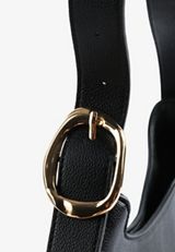 Pebbled Faux Leather Shoulder Bag, C106, small