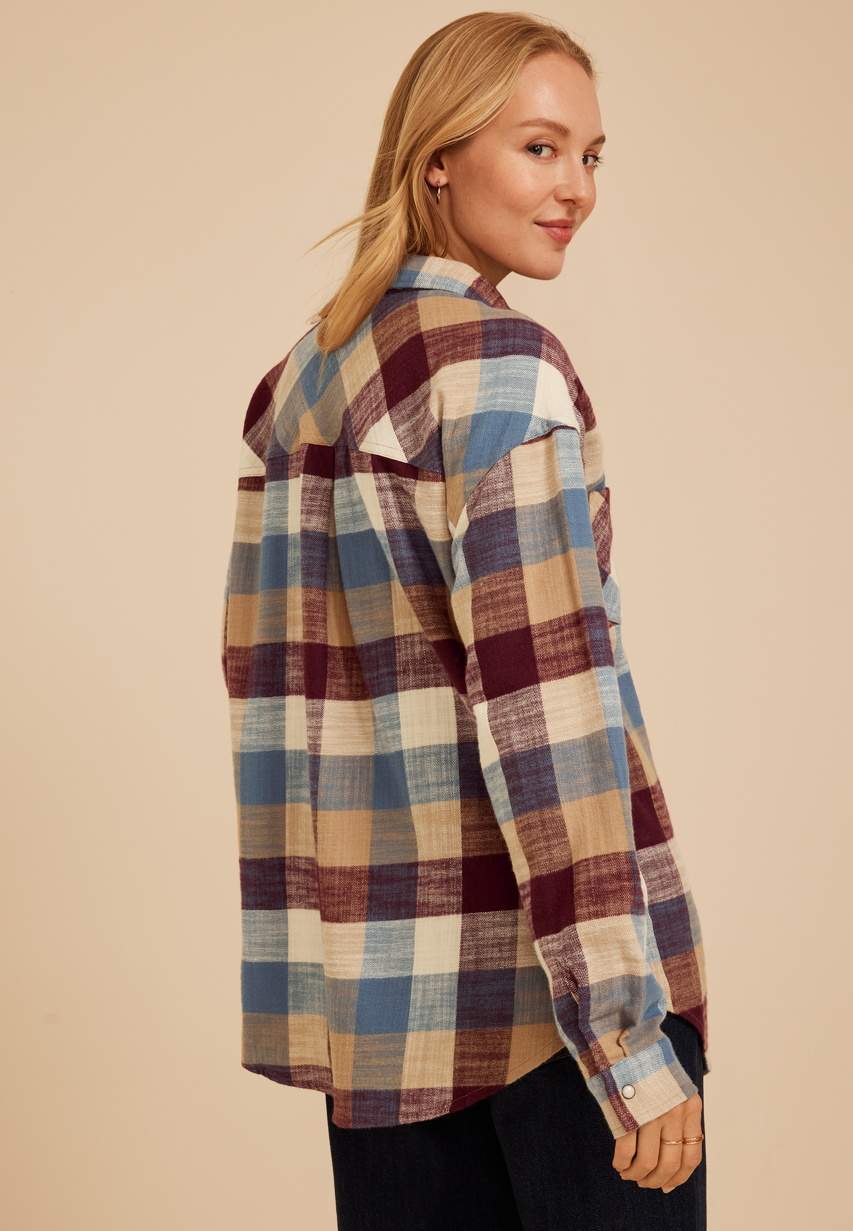 Cabin Plaid Button Down Shirt, C1524, large