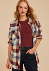 Cabin Plaid Button Down Shirt, C1524, small