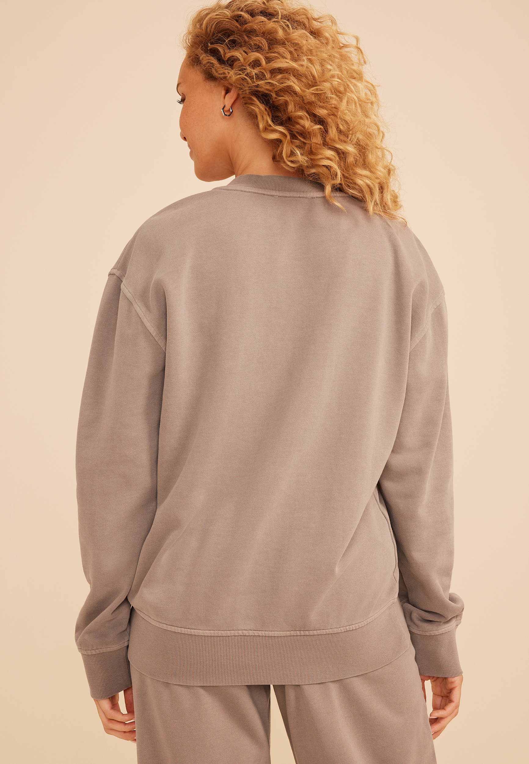 Washed Terry V Neck Sweatshirt | maurices
