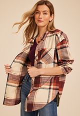Cabin Plaid Button Down Shirt, C1008, small