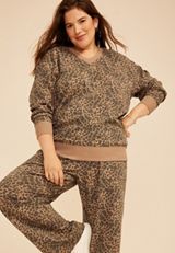 Plus Size Washed Terry V Neck Sweatshirt, C5296, small