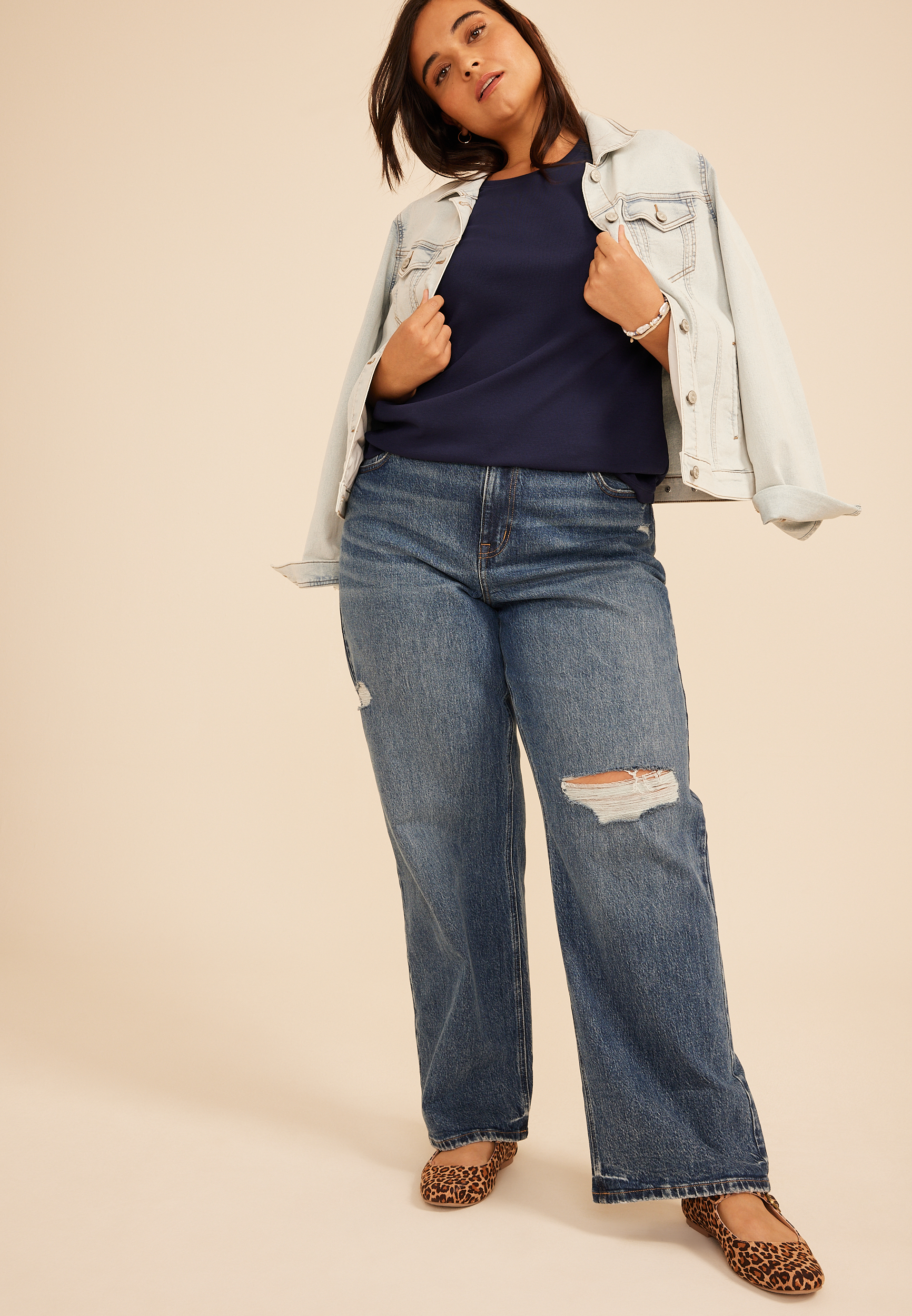 Plus Size 24/7 Ribbed Elbow Sleeve Tee