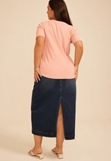 Plus Size 24/7 Ribbed Elbow Sleeve Tee, C9369, small
