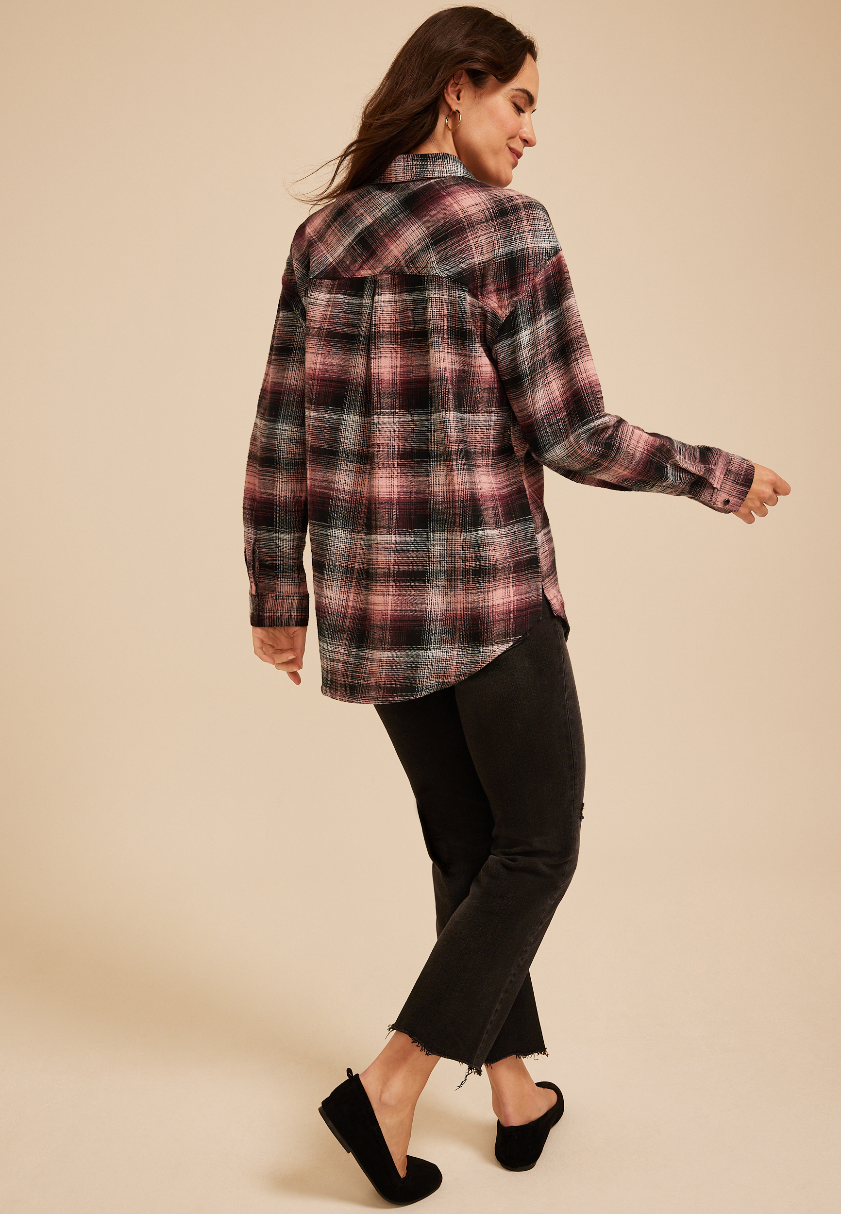 Cabin Plaid Button Down Shirt, C1756, large