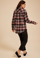 Cabin Plaid Button Down Shirt, C1756, small