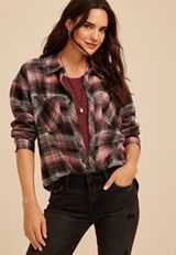 Cabin Plaid Button Down Shirt, C1756, small