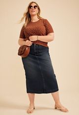 Plus Size 24/7 Polka Dot Ribbed Elbow Sleeve Tee, C4825, small