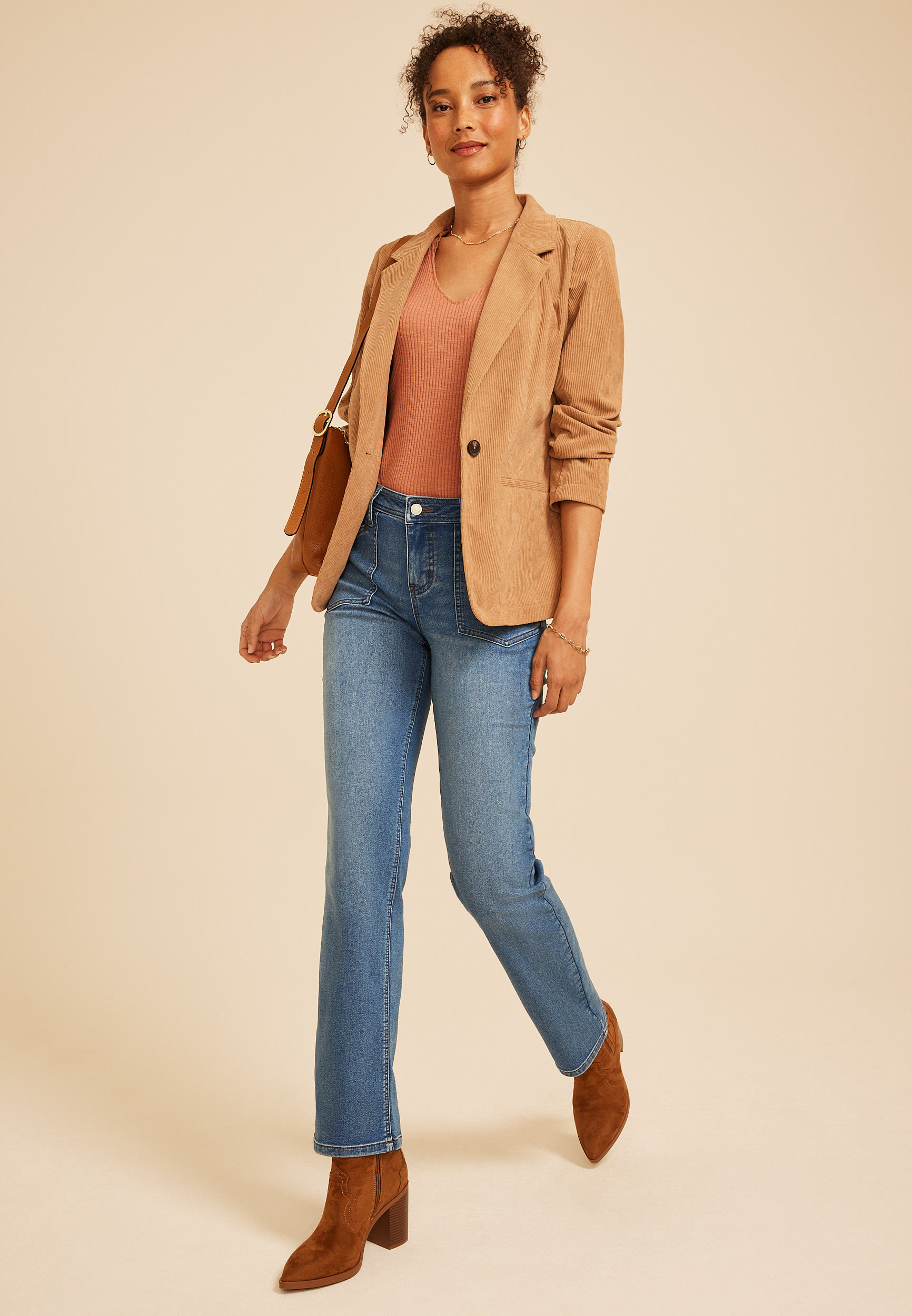 m jeans by maurices&trade; Mid Rise Knit Relaxed Straight Jean, C3337, large