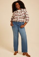 Plus Size m jeans by maurices&trade; Mid Rise Knit Relaxed Straight Jean, C3337, small