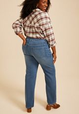 Plus Size m jeans by maurices&trade; Mid Rise Knit Relaxed Straight Jean, C3337, small