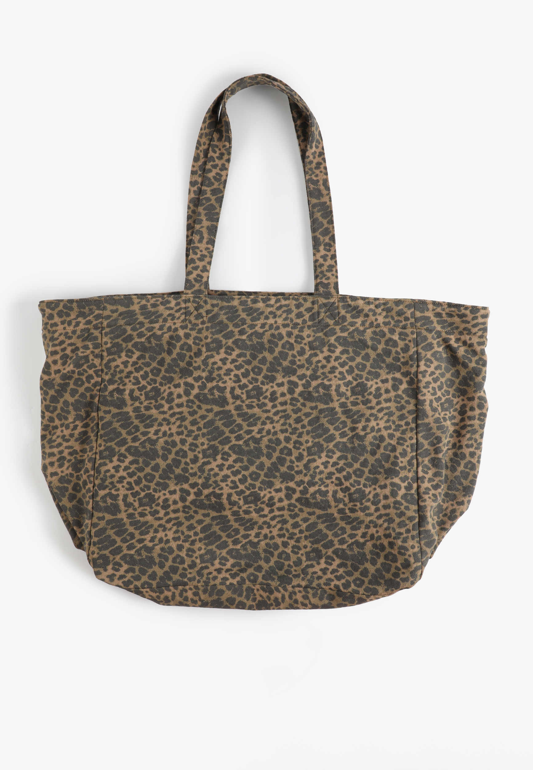 Leopard Washed French Terry Tote