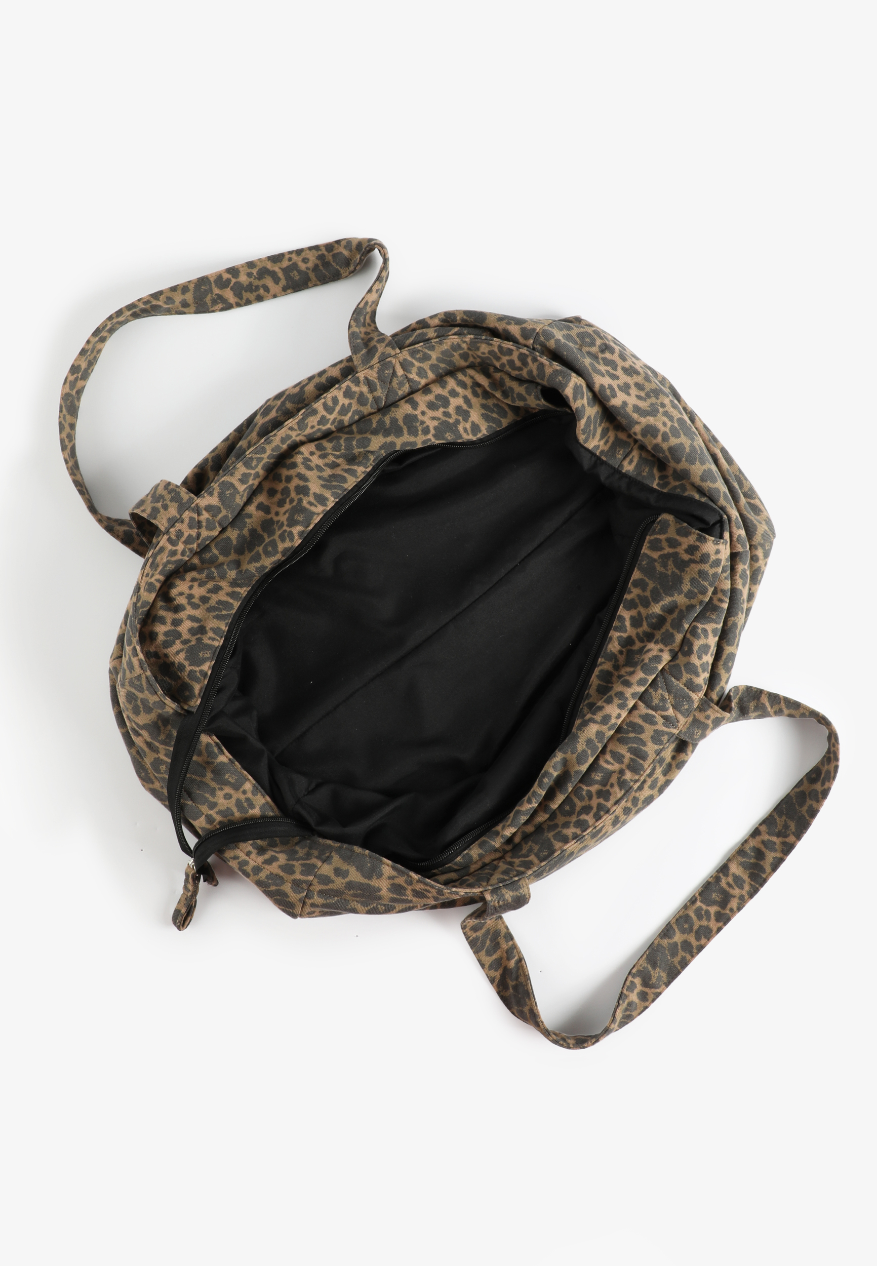 Leopard Washed French Terry Tote, C5296, large