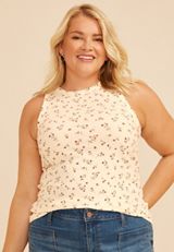 Plus Size 24/7 Highline Floral Tank Top, C1524, small