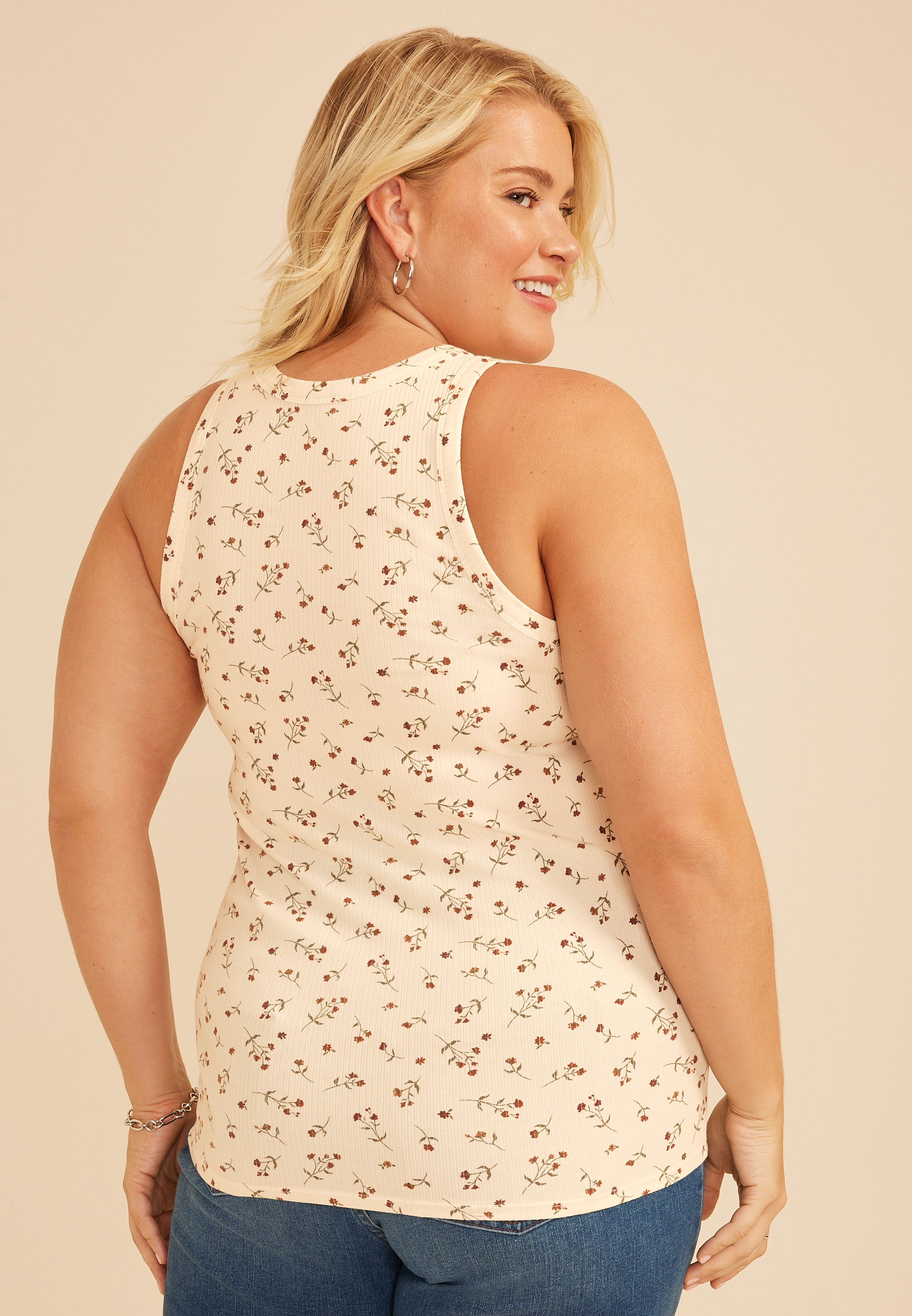 Plus Size 24/7 Highline Floral Tank Top, C1524, large