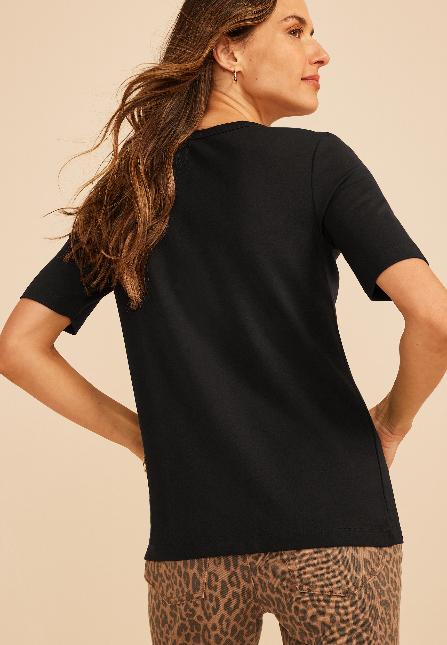 24/7 Elbow Sleeve Crew Neck Tee, C106, large