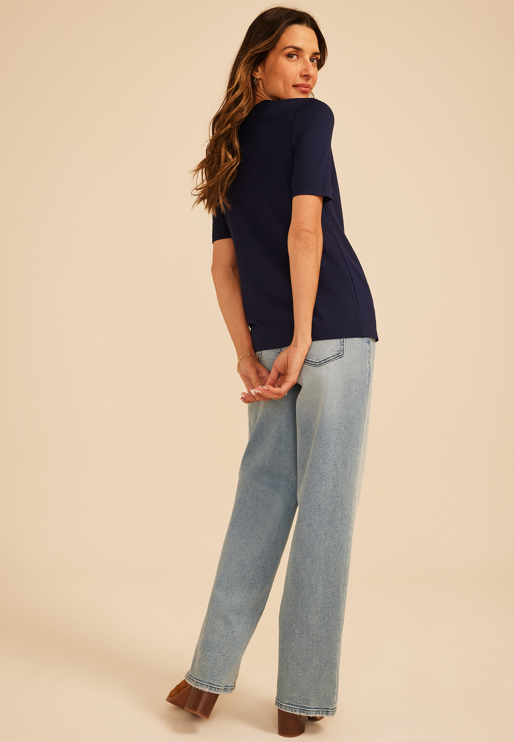 24/7 Elbow Sleeve Crew Neck Tee, C1378, large