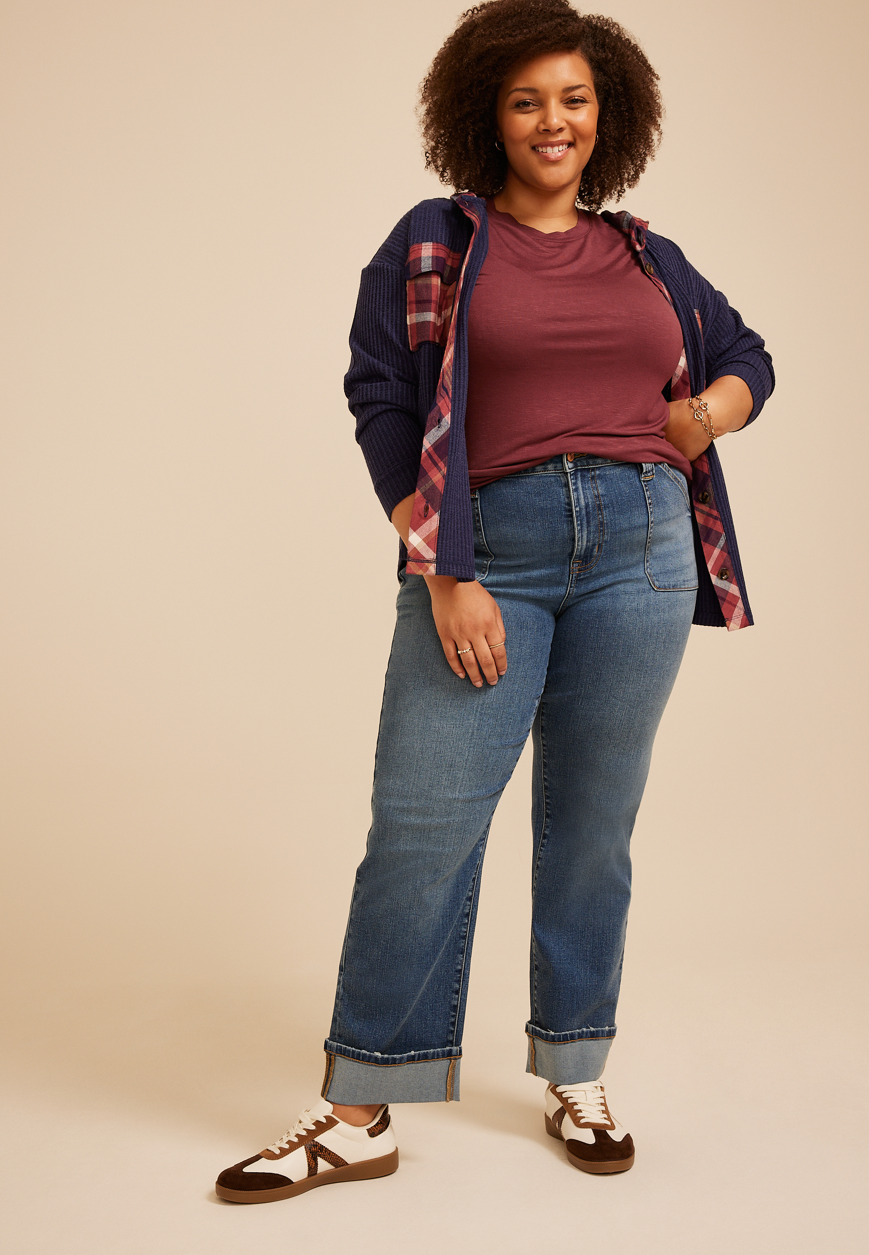 Plus Size 24/7 Kennedy Crew Neck Tee