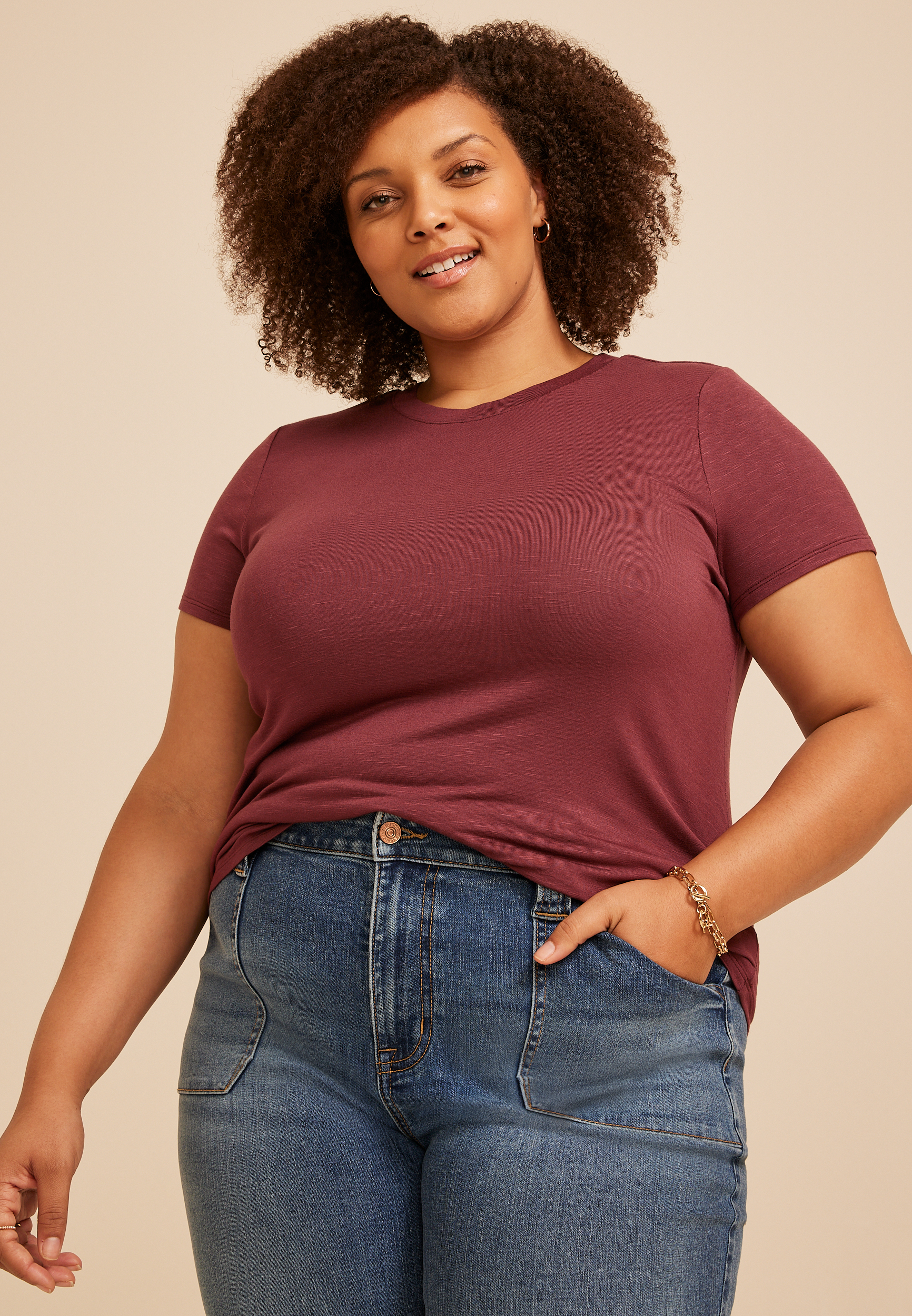 Plus Size 24/7 Kennedy Crew Neck Tee, C5221, large