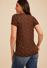 24/7 Kennedy Metallic Polka Dot Crew Neck Tee, C1635, small