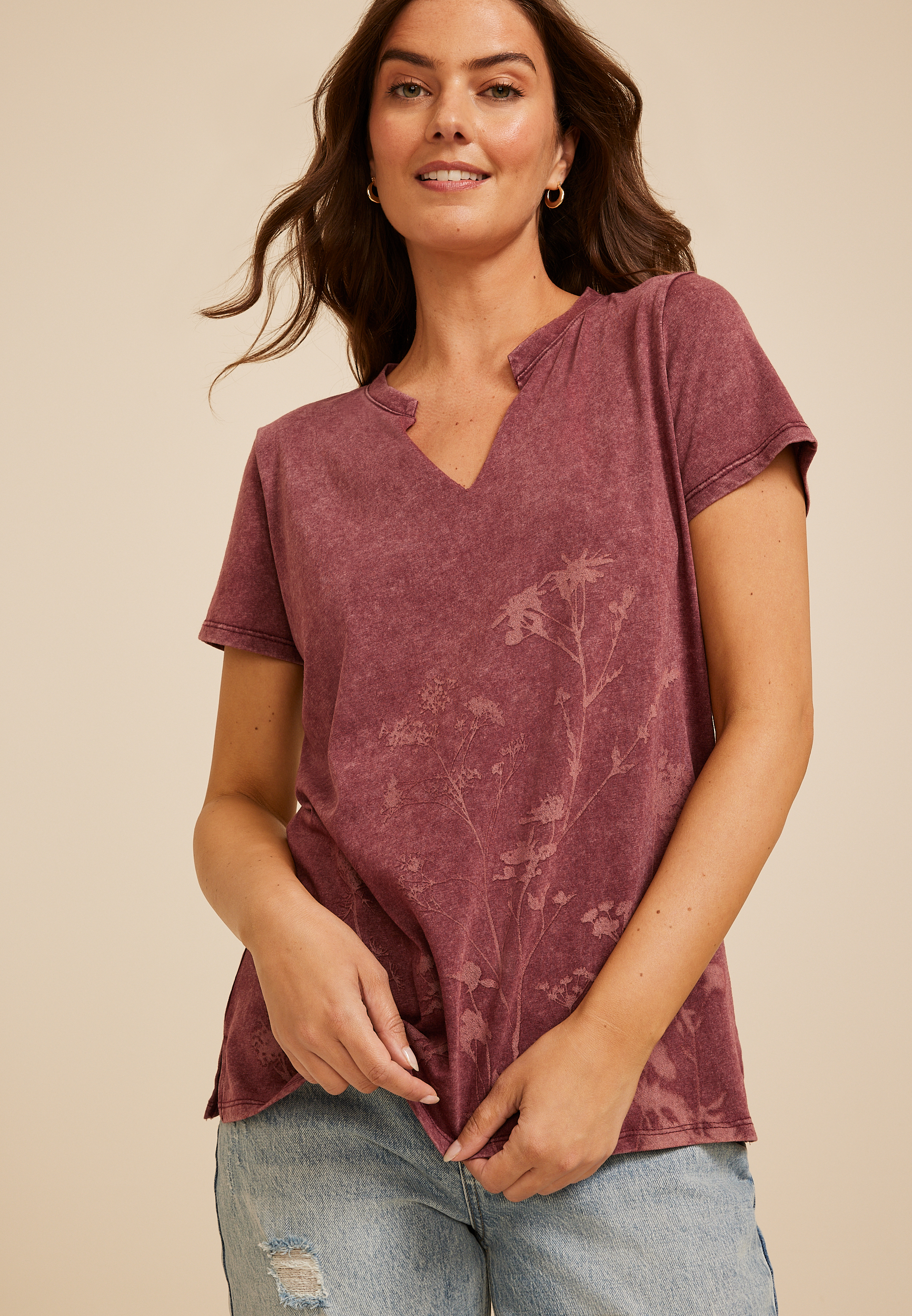 Floral Shadow Classic Fit Graphic Tee